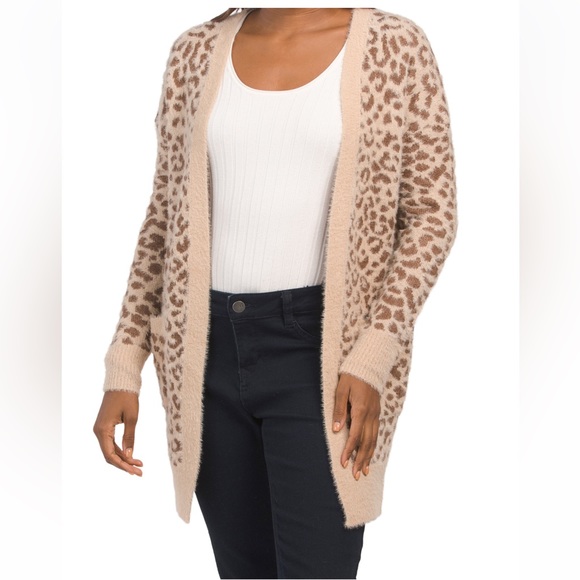 Jessica Simpson Leopard Pattern WithPockets Cardigan - Picture 7 of 15